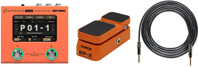 Hotone MP-50-OR-K Ampero MINI w/Cable and EP-2 Pedal Orange