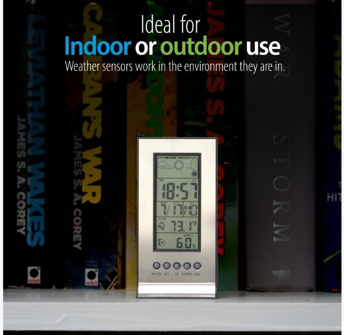 Mitaki-Japan Indoor Weather Station Clock Alarm with Snooze Calendar