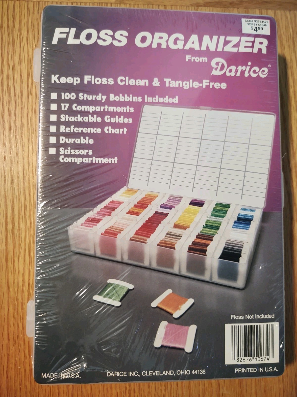 Vintage Darice Embroidery Floss Organizer Made In USA New Sealed