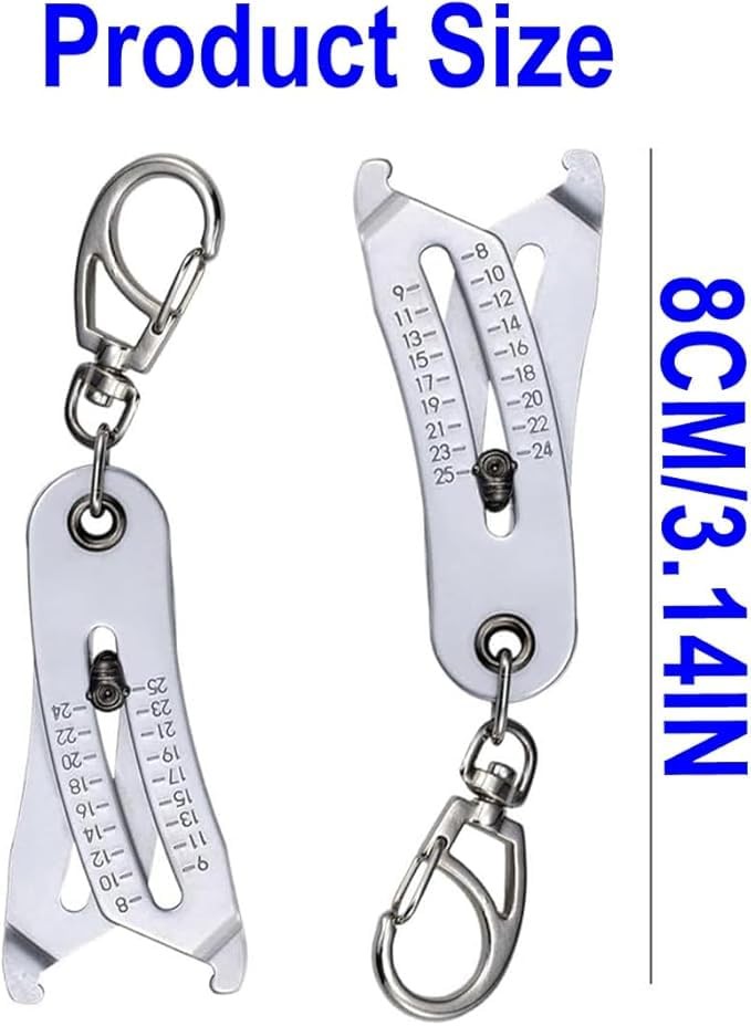 2PCS Portable Precision Thread Size Checker Keychain,Mini Bol Thead Size