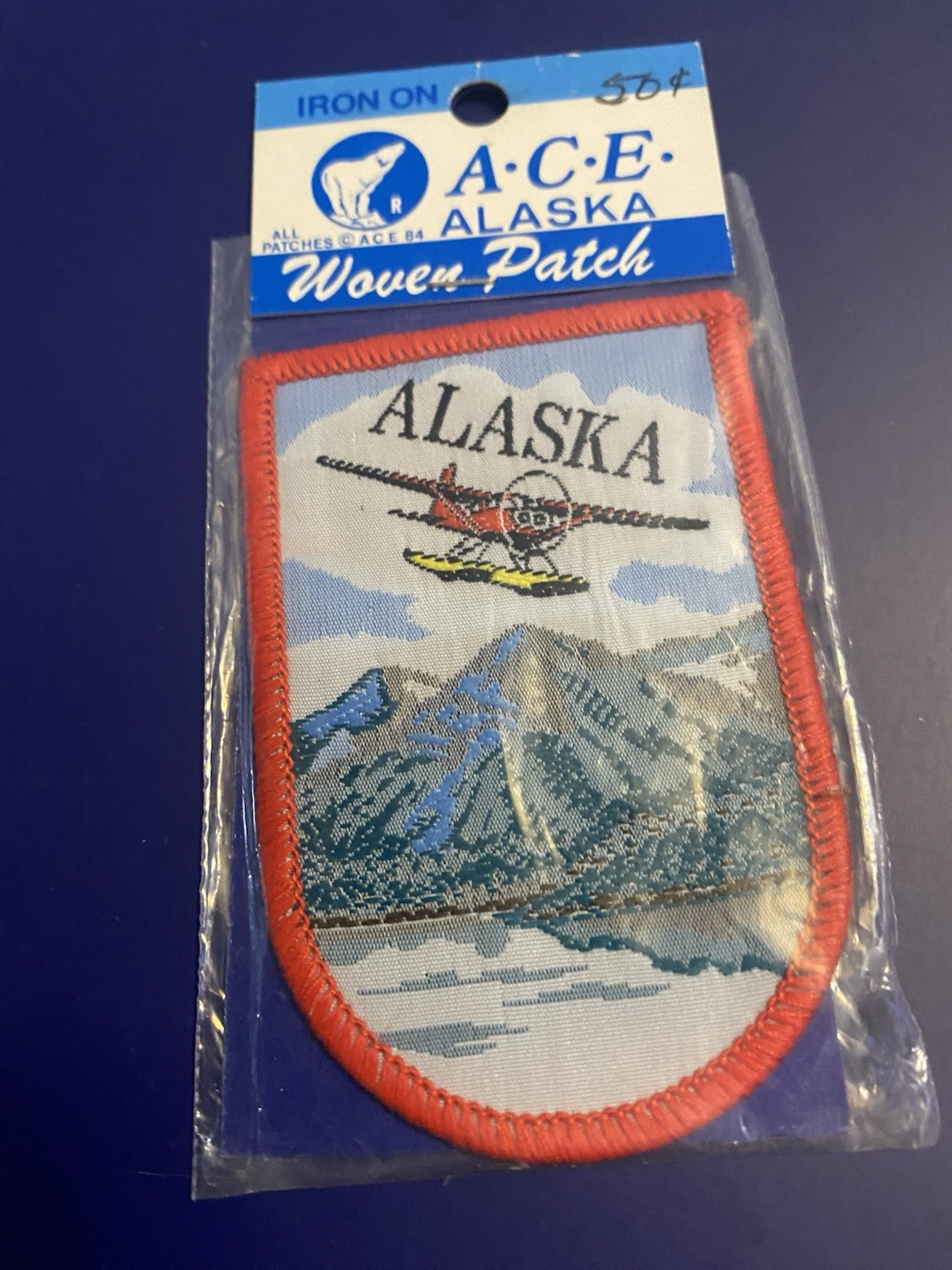 VTG  ALASKA Bi-Plane Woven Sew On  Patch