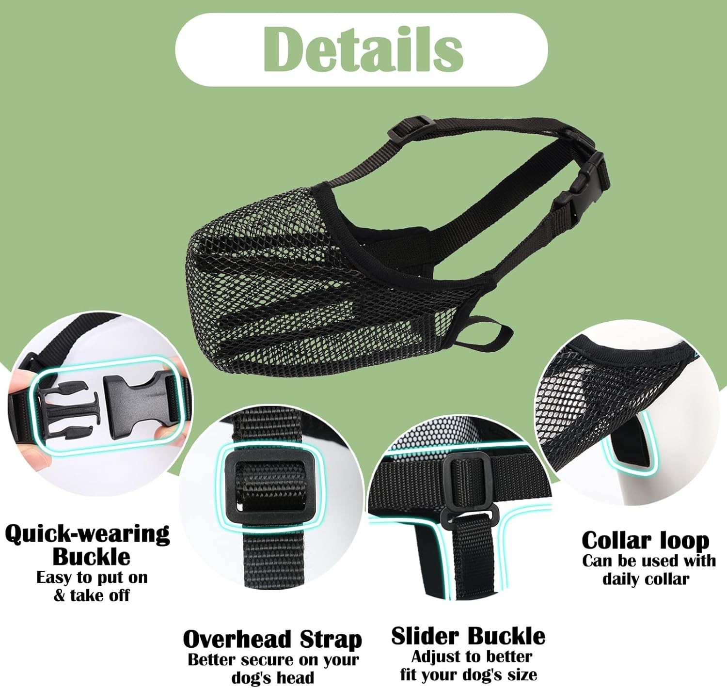 Mayerzon Dog Muzzle, Soft Mesh Muzzle for L [Snout Cir: 11"-12¼"], Black