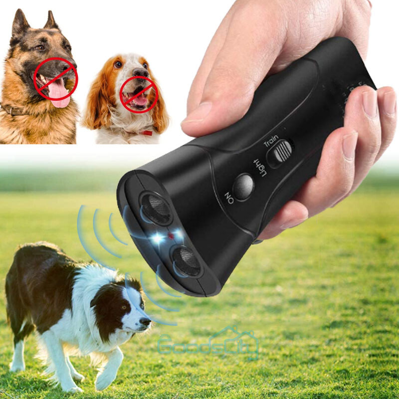 Entrenador De Perros Anti ladridos para perros Repelente ultrasonico LED 3 en 1