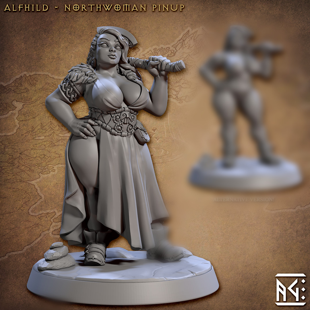 Norse - PinUp - Fighter - Artisan Guild Fantasy D&D Miniature
