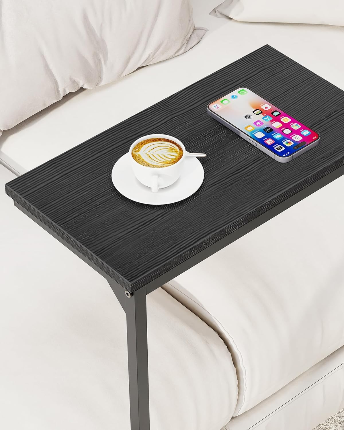 C Shaped End Table Small Side Table Set of 2 28.7 in Tall Couch Table Sofa