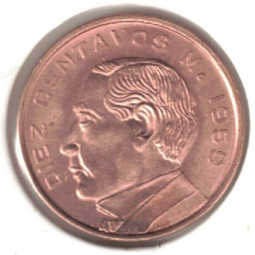 1959 Mexico Uncirculated Ten Centavo Coin