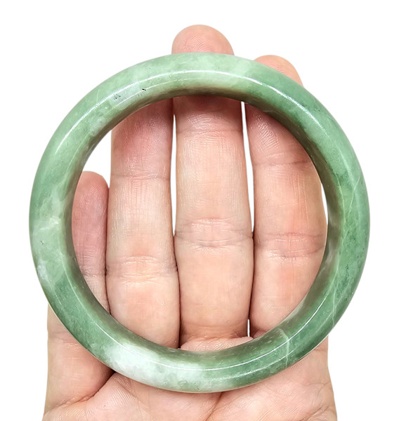 Jade Bangle, 62mm Diameter, Green Nephrite Jade, Protection Gem, Lucky Gemstone
