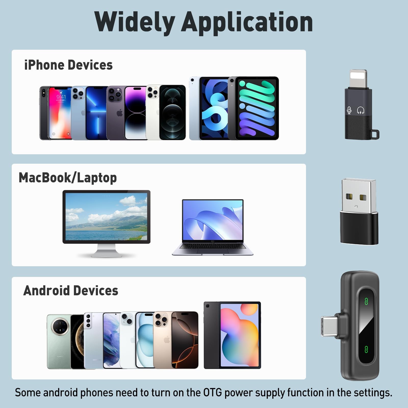 USB C Mini Wireless Lavalier Microphone for iPhone/