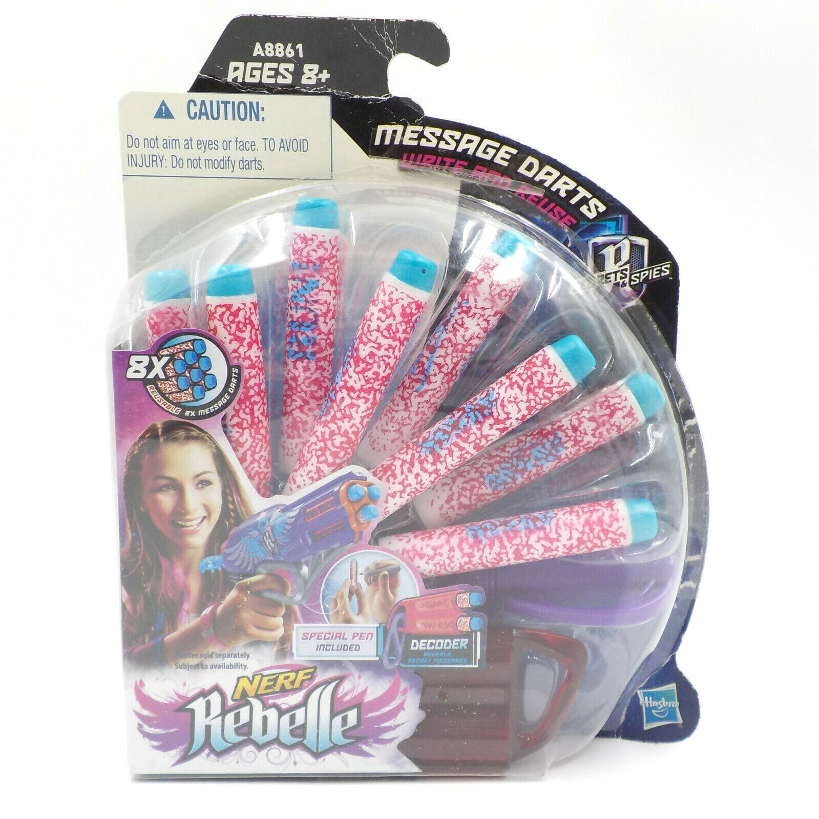 Nerf Rebelle Message Darts 8x, Write & Reuse, Hasbro Blaster Accessory (PKG DMG)