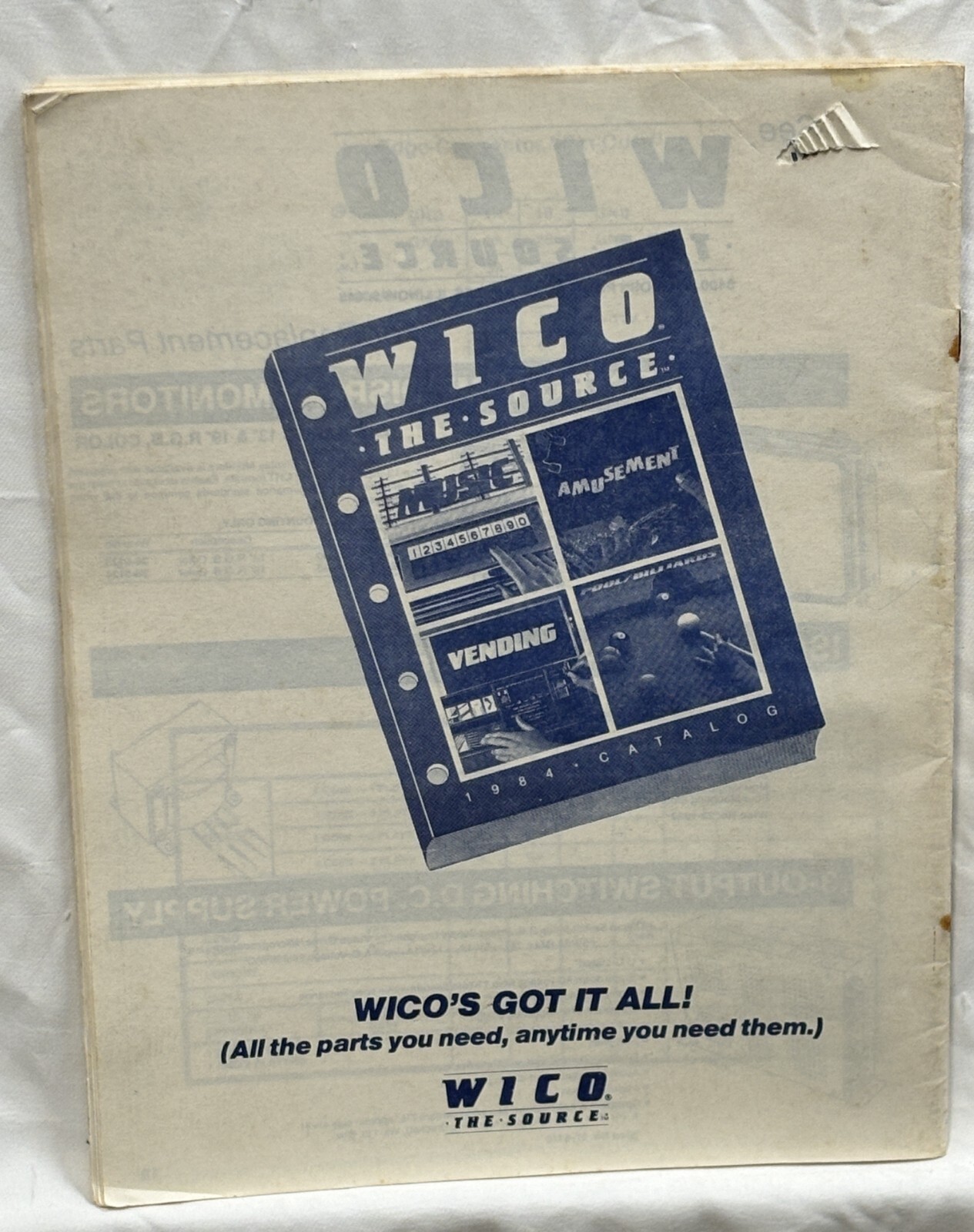 ORIGINAL-WICO-CHAMPION BASEBALL-CONVERSION KIT TECHNICAL MANUAL