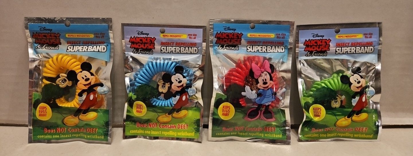 Disney Mickey Mouse Insect Repelling Super Band - Lot Of 4 - New & Sealed