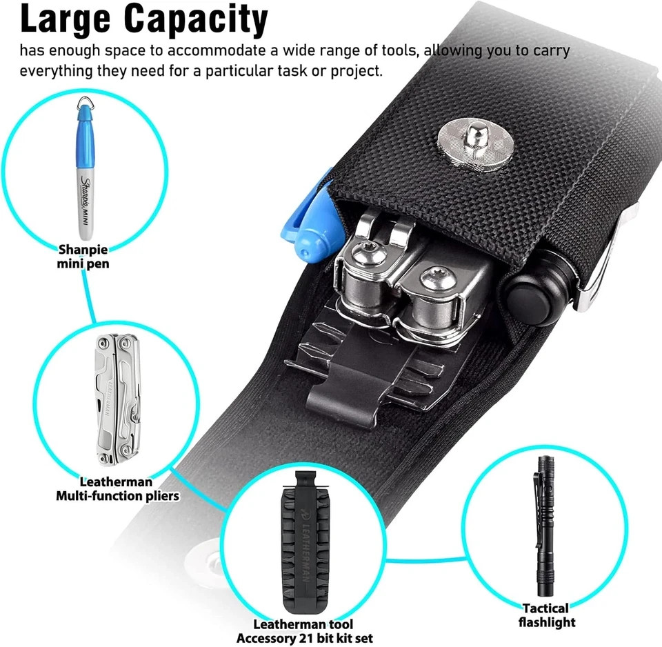 Multitool Sheath Compatible with Leatherman EDC Belt Organizer Tool Holster Pouc