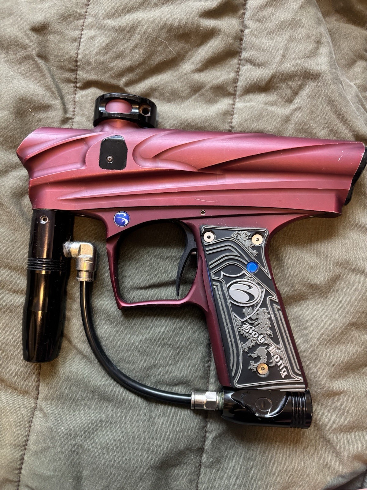 Bob Long Electronic Paintball Marker Maroon & Black with 689 Barrel