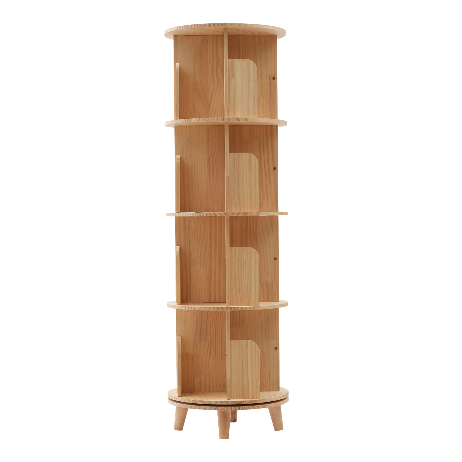 4-Tiers Rotating Bookshelf Bookcase Storage Rack Bookshelf Floor Standing