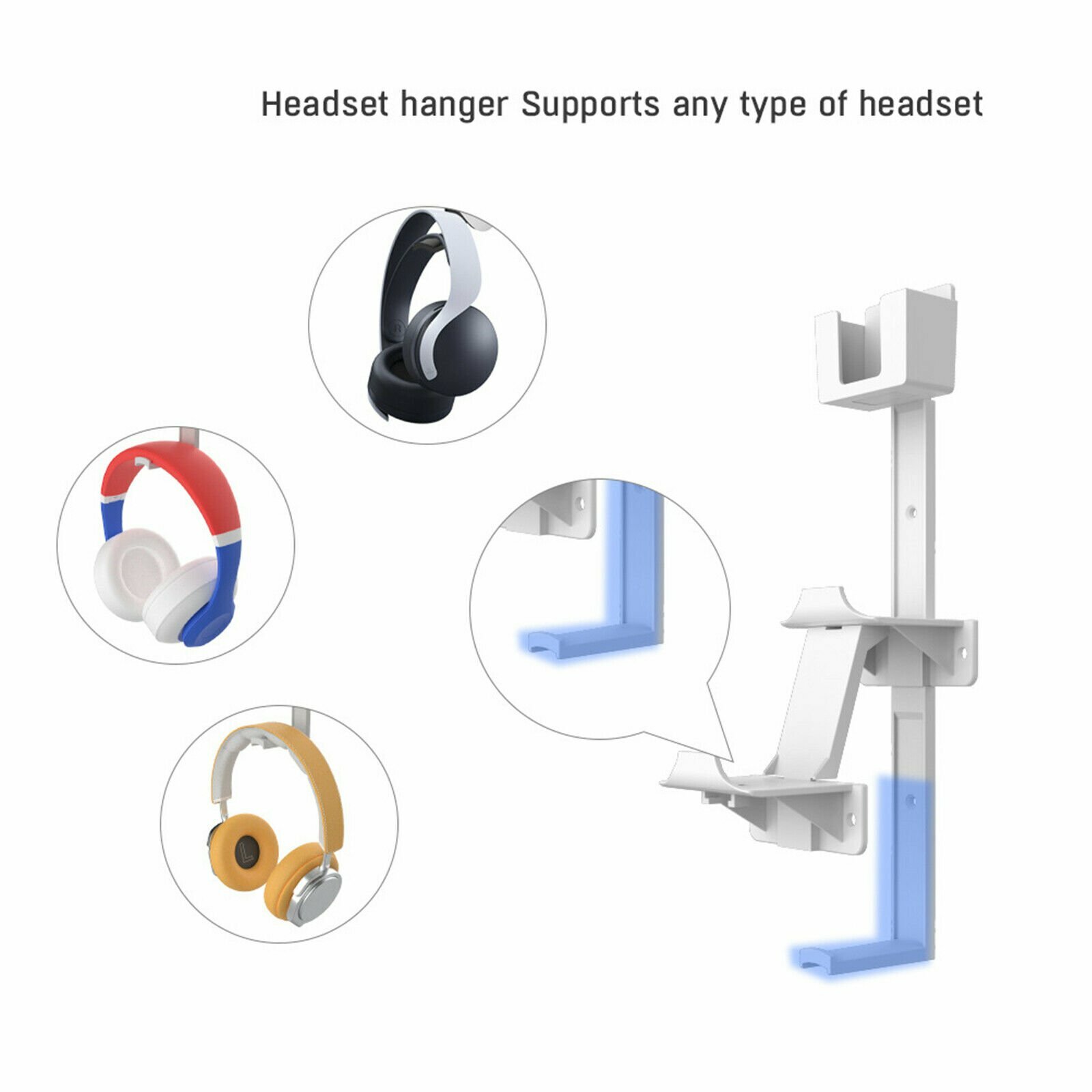 For PS5/PS4/XBox/Nintendo Switch Controller&Headphone Wall Mount Holder CBY