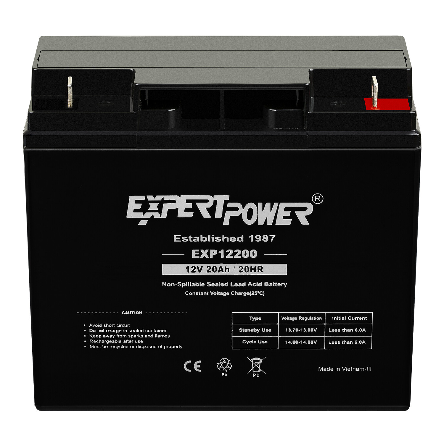 ExpertPower 12V 20Ah SLA Internal Thread Replacement Battery for DSR12-22A-3