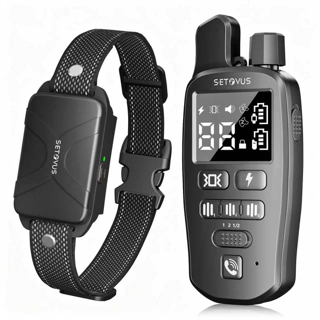 Dog Shock Collar, 4500 FT Dog Training Collar with Remote, Waterproof Bark Co...