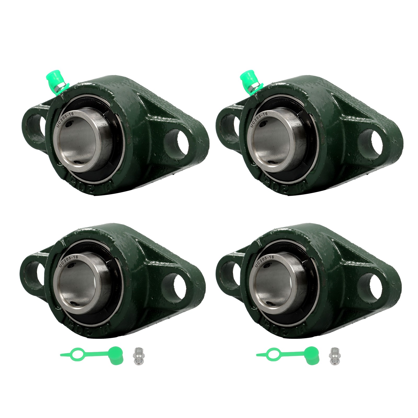 4-pack PCS UCFL205-16 Pillow Block Flange Bearing 1" Bore 2 Bolt Solid Base