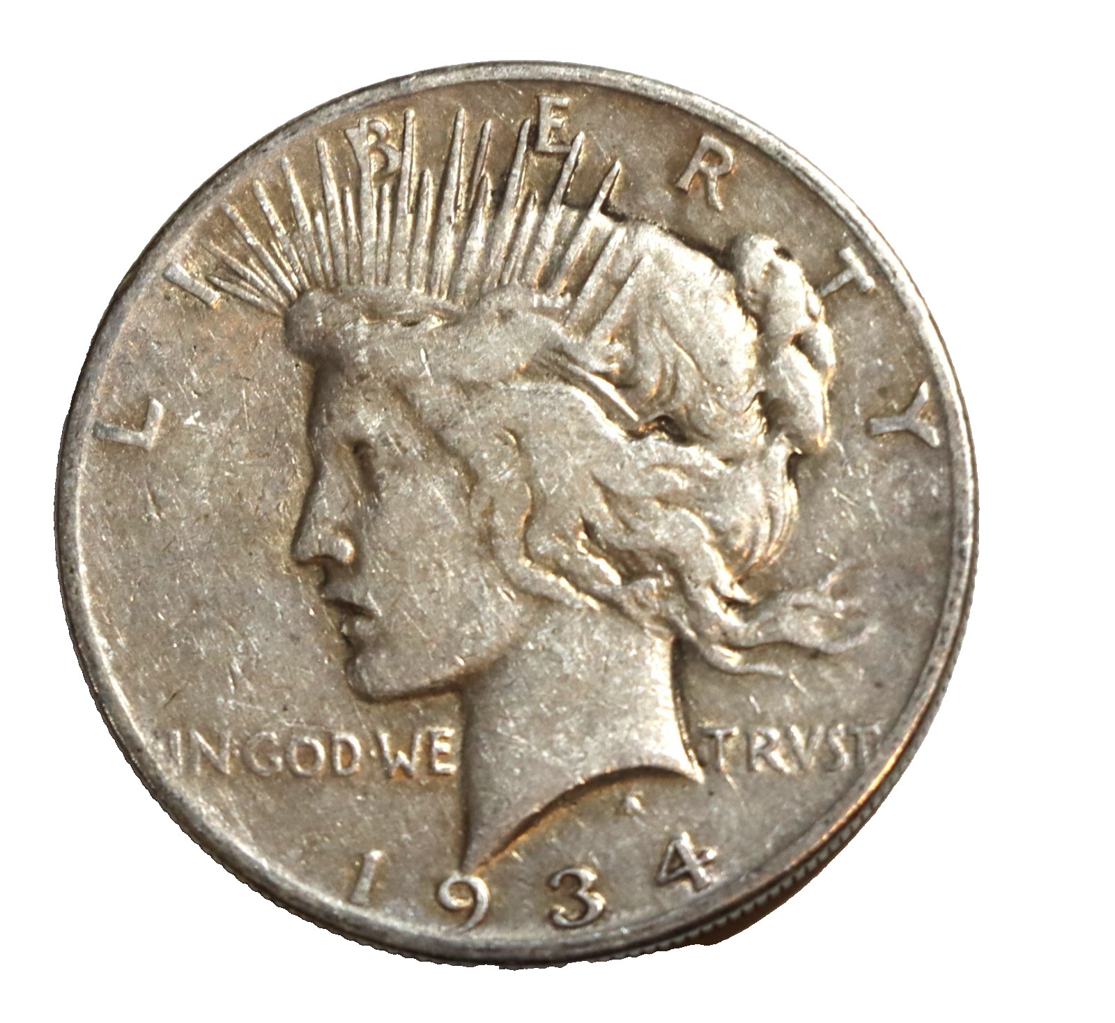 1934 S Peace Silver Dollar Better Date Coin VG/F condition