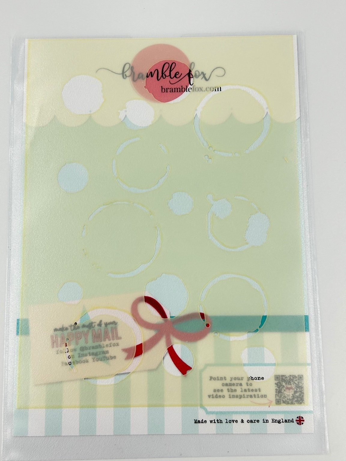 Bramble Fox Coffee Rings Stencil Scrapbooking Paper Craft Made England