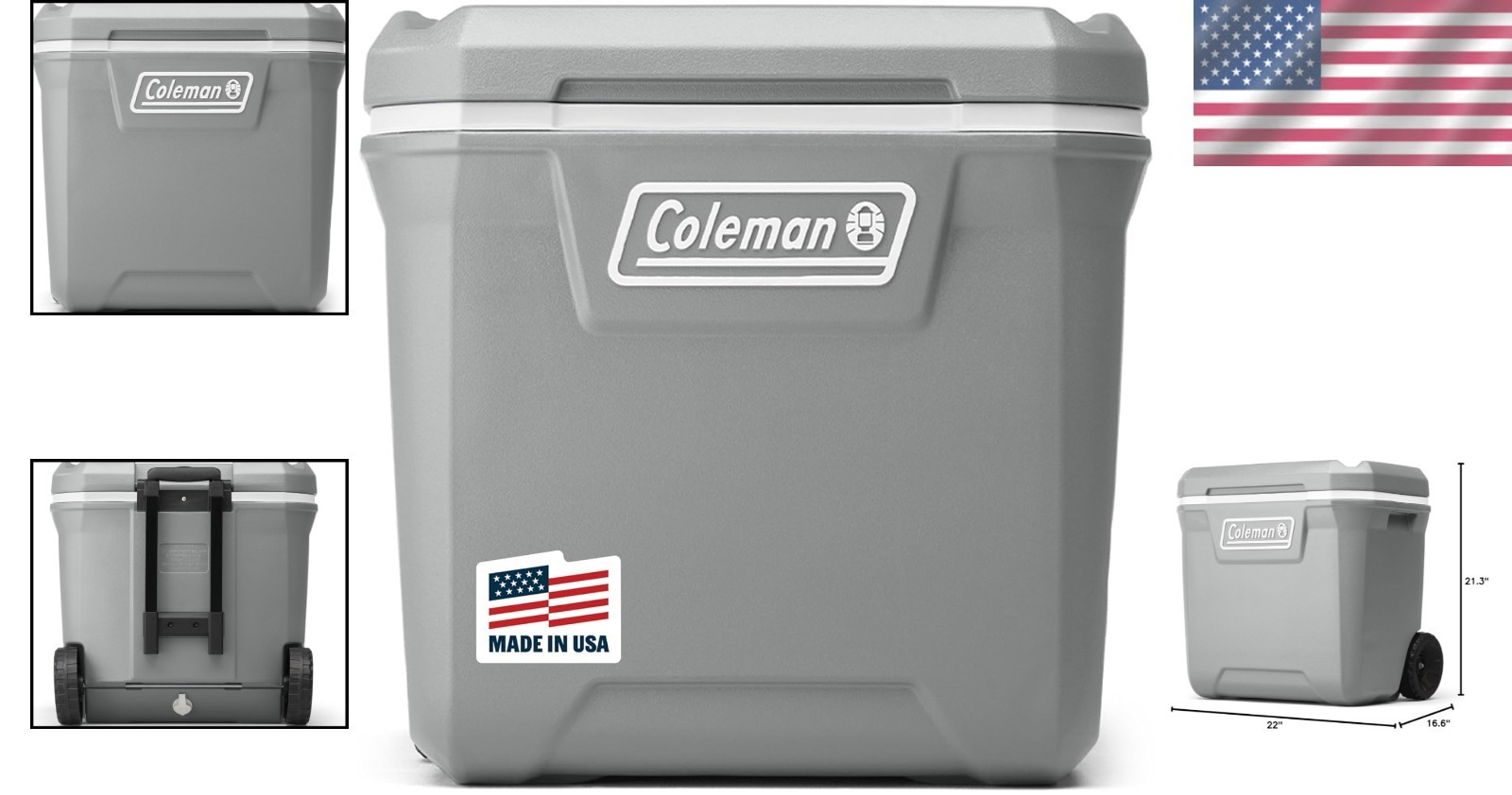 Classic 65-Quart Insulated Portable Rolling Cooler - Keeps Ice for 5 Days