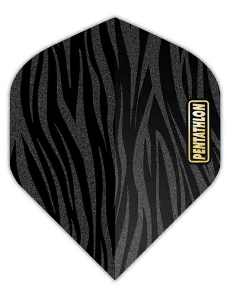 PENTATHLON Black RT Zebra Standard Dart Flights  100 Micron 5 sets (15 flights)