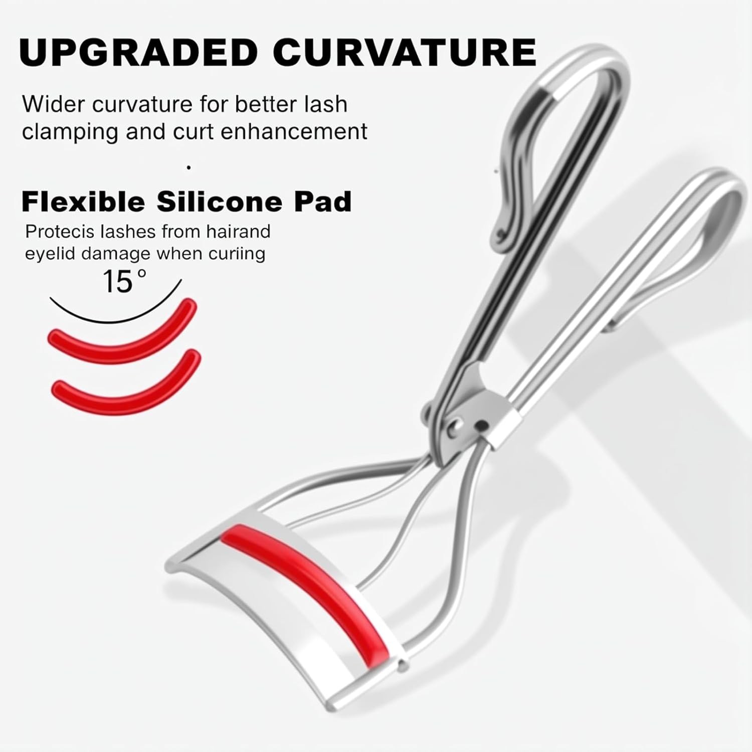 24Pack Compatible with Revlon Eyelash Curler Refills,Red Silicone Eye Lash Curle