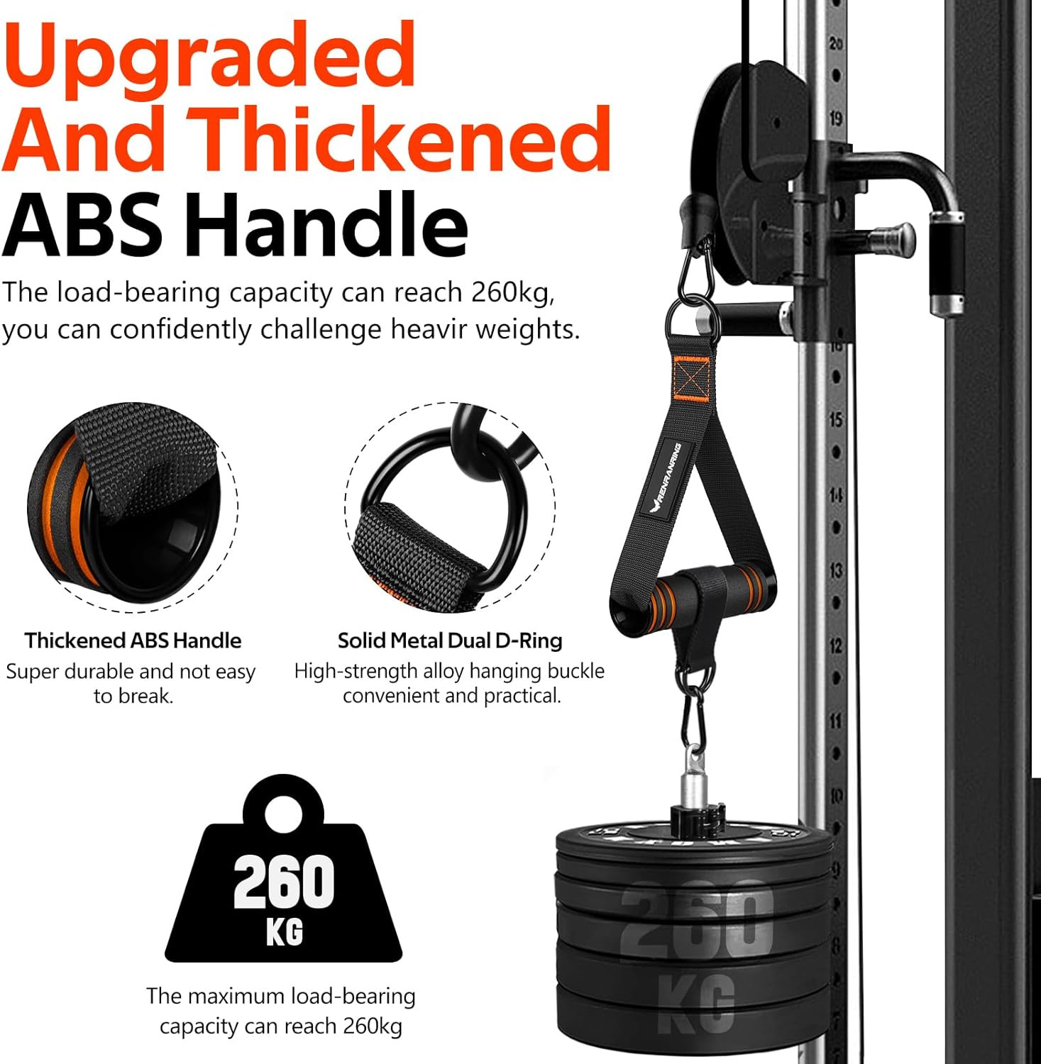 Gym Exercise Handles, Replacement Handle Attachments for Cable Machine Pulleys,
