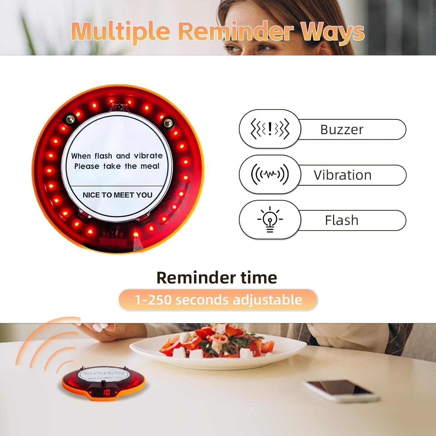 Durable Rechargeable Restaurant Paging System with 16 Buzzers and Charging Bases