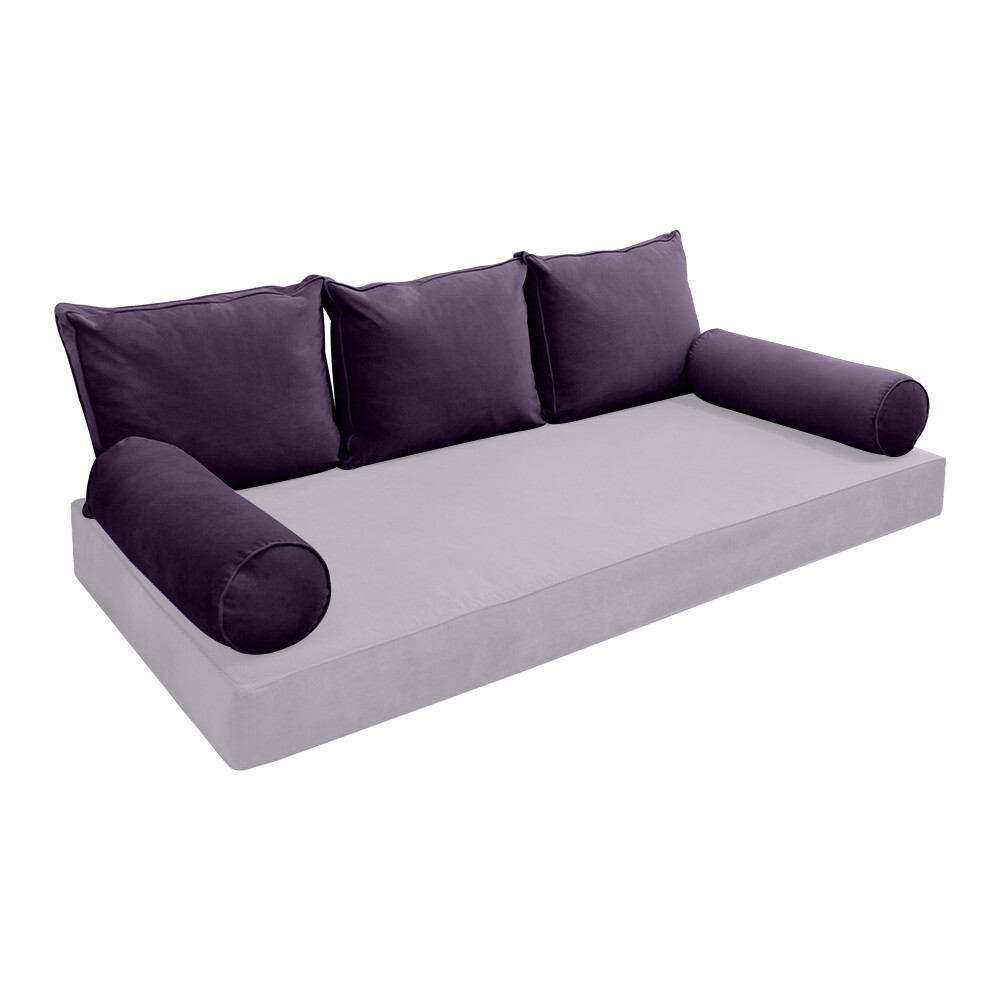 COVER ONLY Model V3 Full Velvet Same Pipe Indoor Daybed Cushion Bolster - AD339