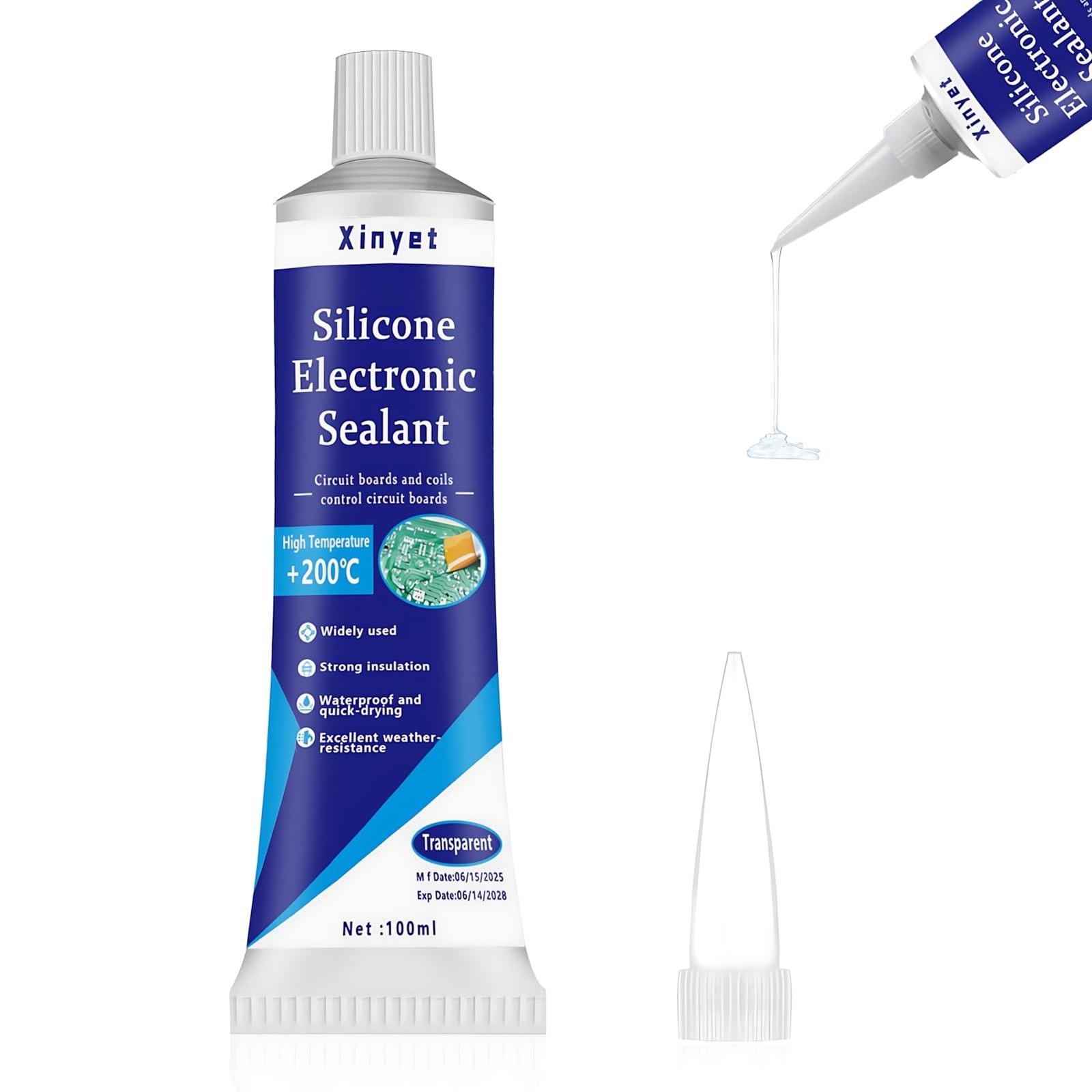 Xinyet 100ml Electronic Silicone Adhesive Sealant, Conformal Coating Clear