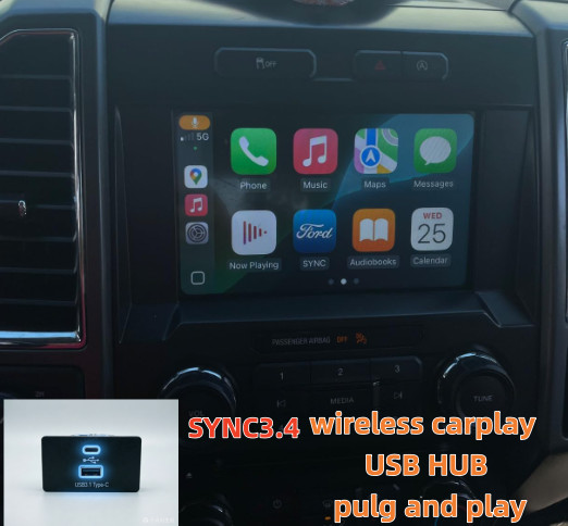 Wireless carplay For Ford Sync3.4USB hub F150 Mustang Fusion Ranger Everest Edge