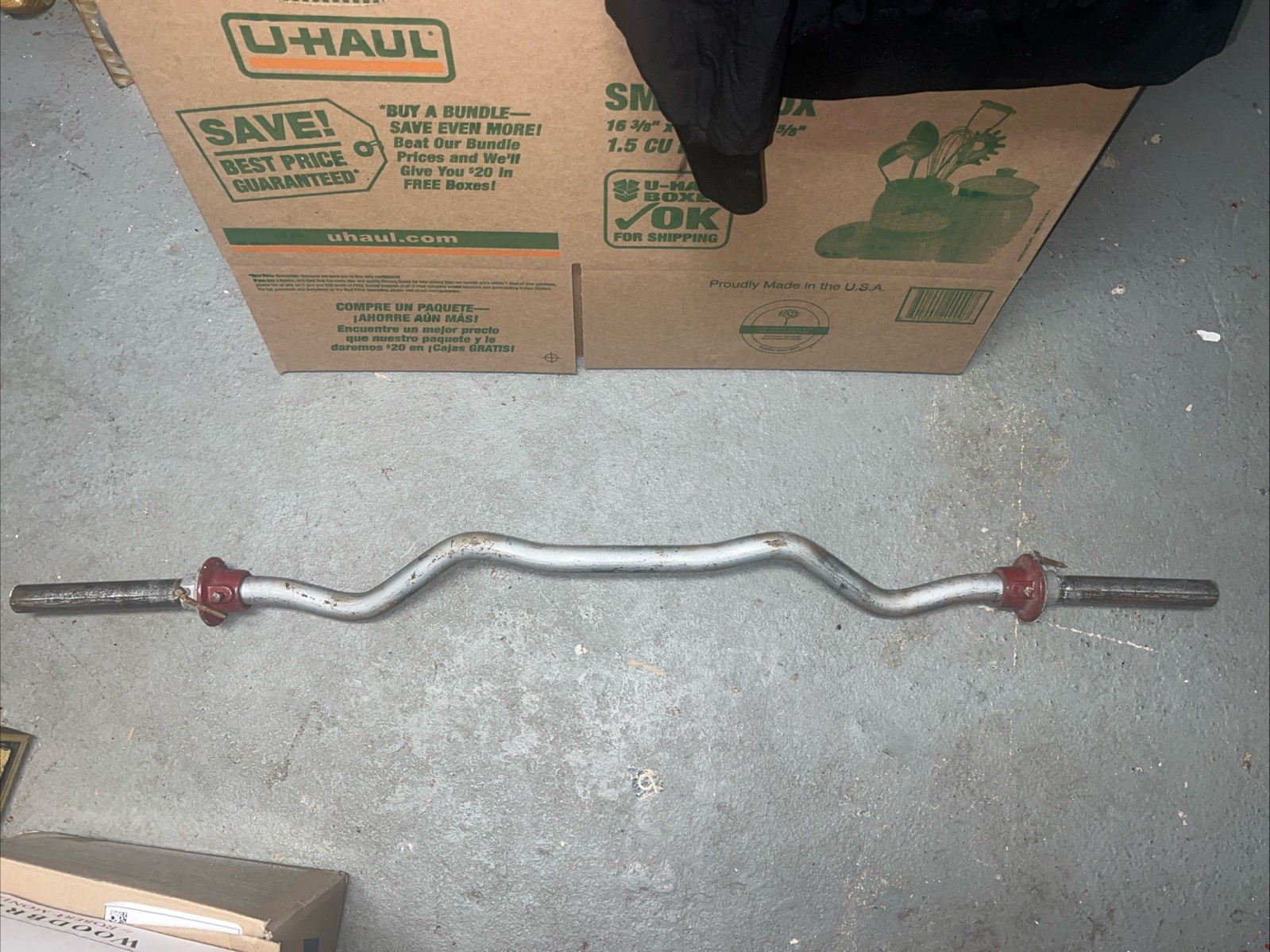 YORK VTG RARE CURLBAR STANDARD 1" INSIDE OUTSIDE COLLARS WEIGHTS EXCERCISE
