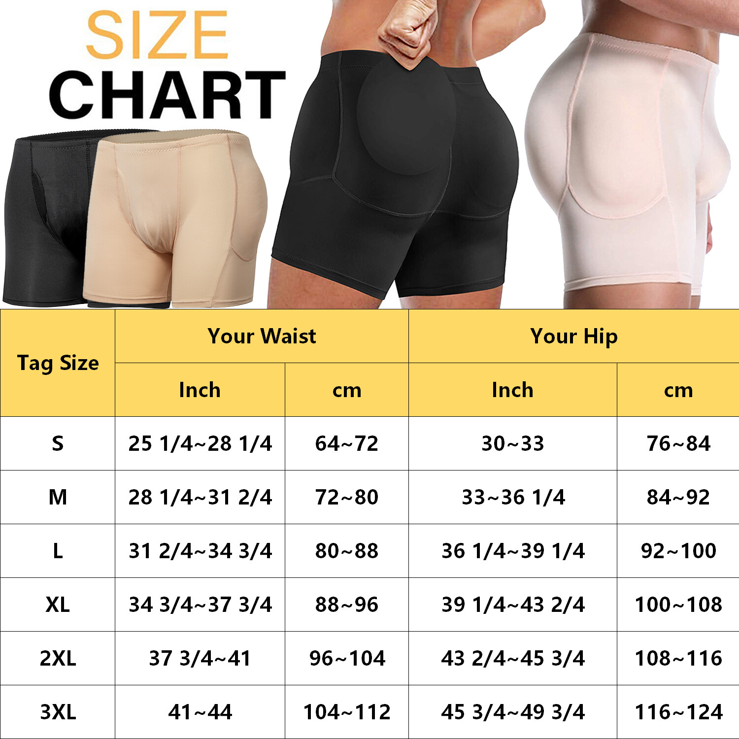 Men's FAKE ASS Hip Enhancer Padded Underwear Butt Lifter Boxer Brief Body Shaper