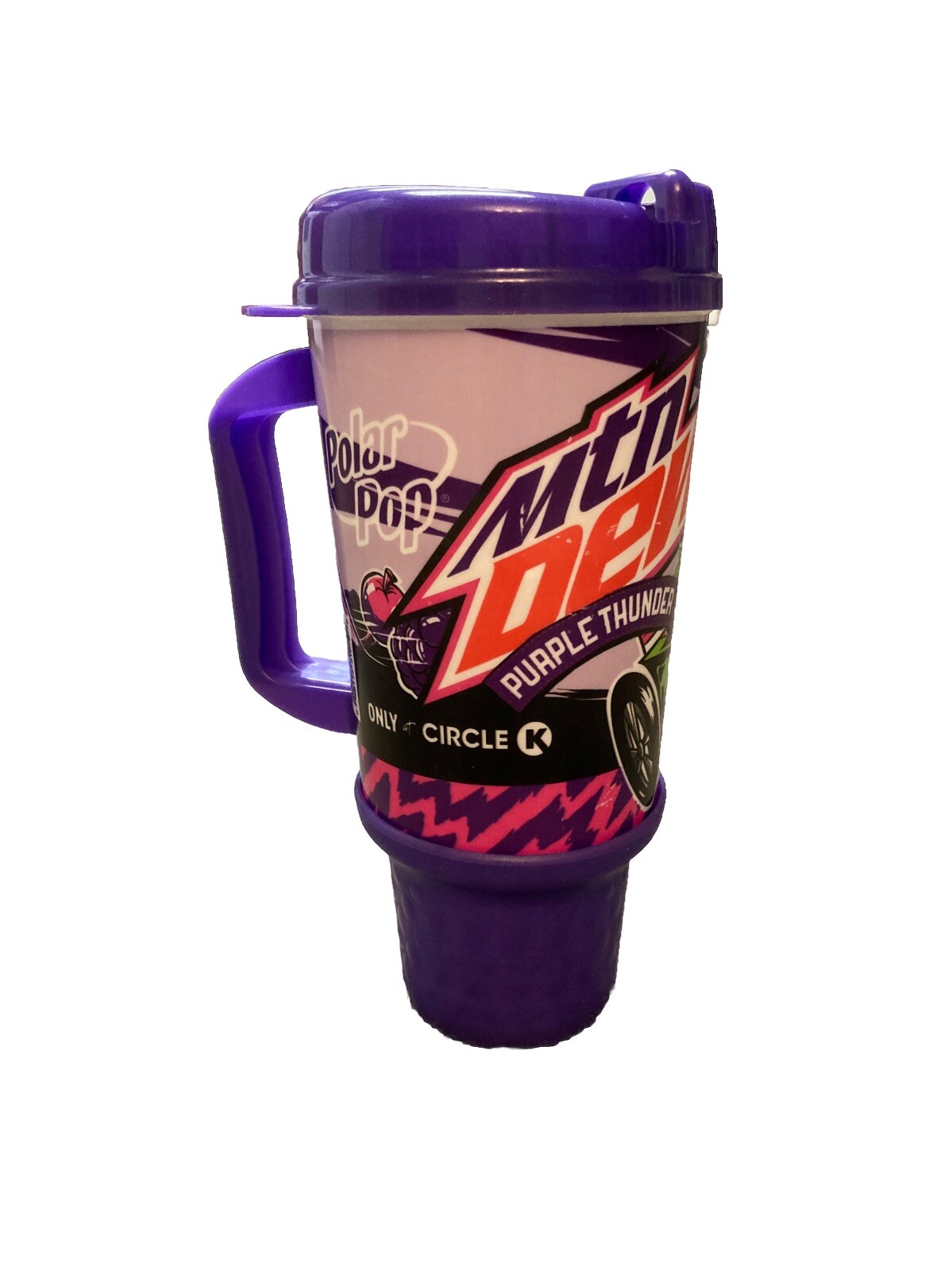 Mtn Mountain Dew Purple Thunder 32oz Polar Pop Circle K Travel Mug Rubber Bottom
