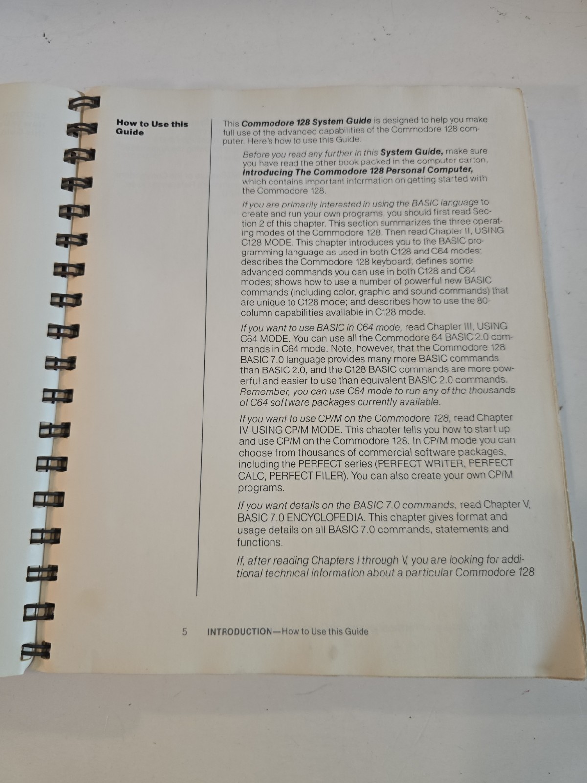 Commodore 128 Personal Computer System Guide 1985 Manual CBM Good Condition
