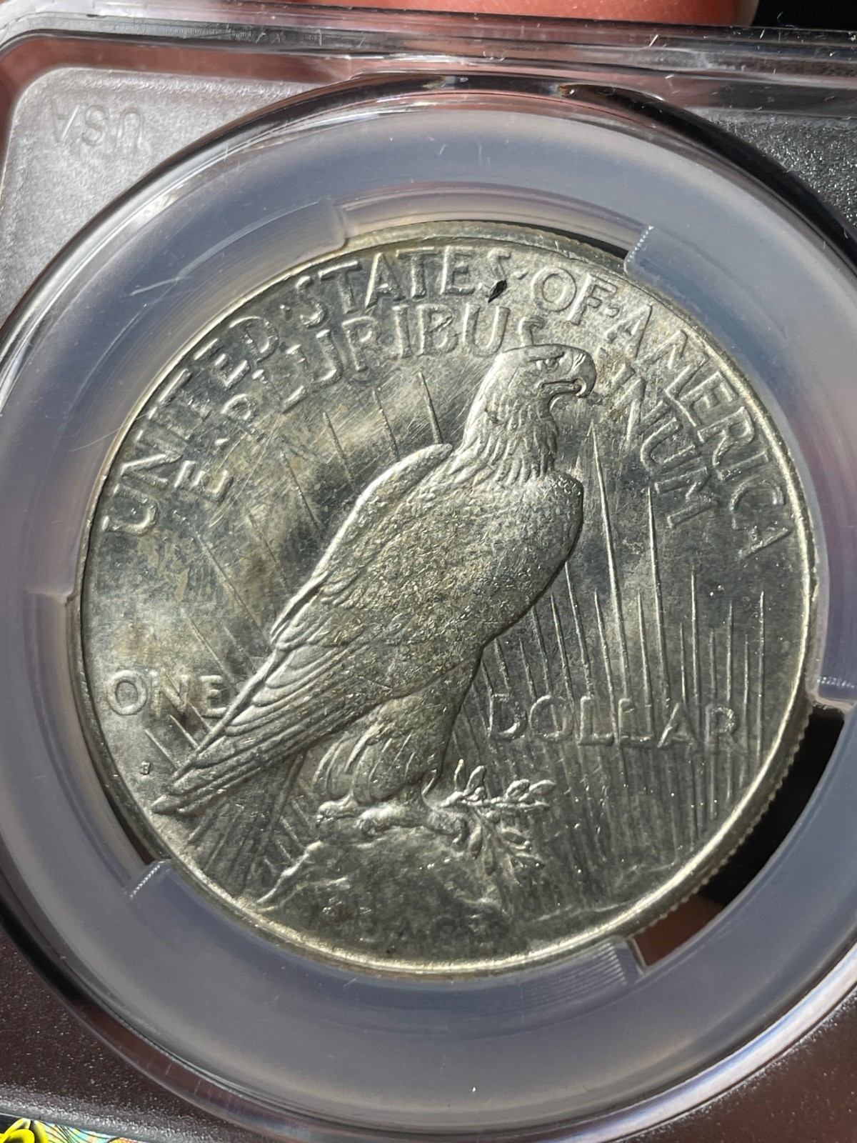 1922-S CACG MS63 Peace Silver Dollar Better Date Flashy Reverse