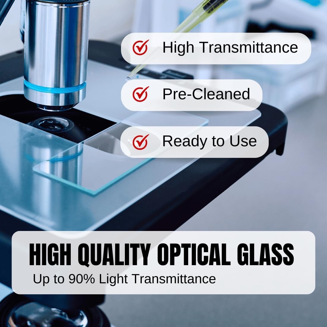 Complete Microscope Slide Set with 100 Slides and 200 Covers for Experiments