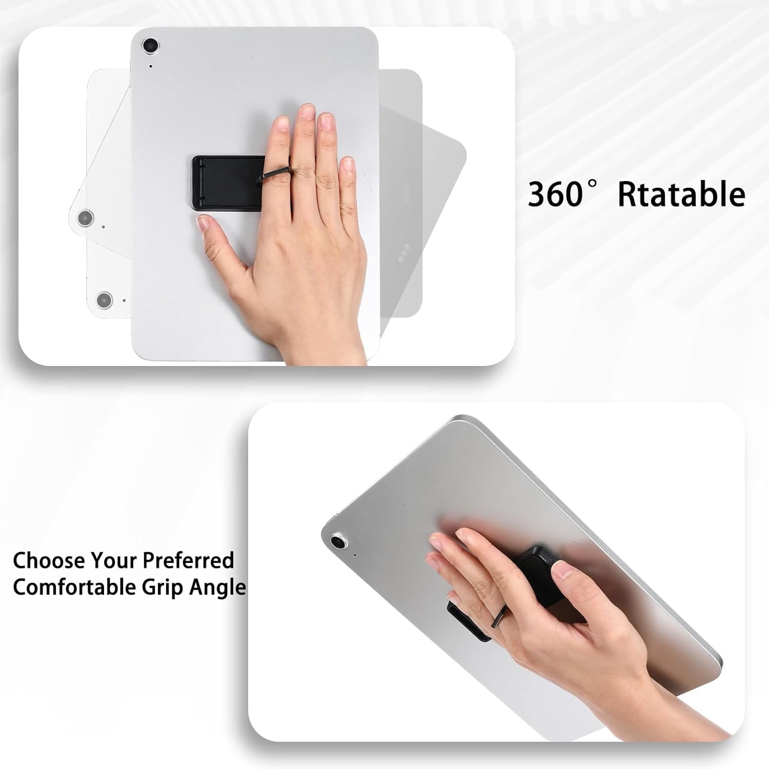 Universal Tablet Stand Adjustable Ring Holder Black Tablet Kickstand Adhesive