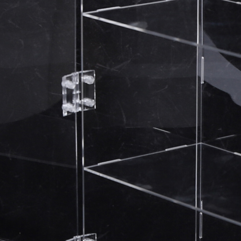 3-Tier Display Case Shelf Dustproof Clear Showcase Holder for Action Figures