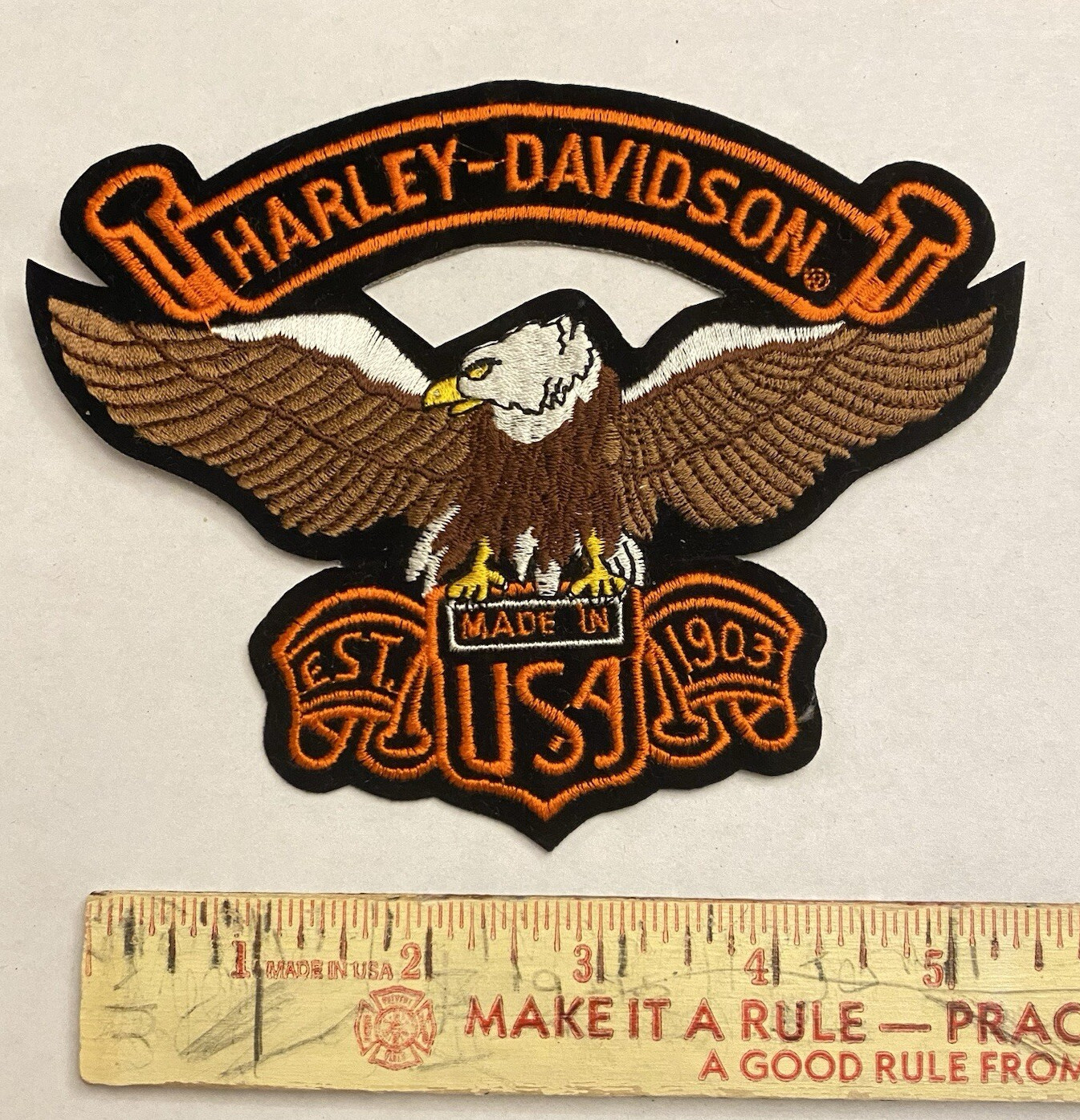 Vintage Harley Davidson Jacket Patch Patch 70s Motorcycle Club Eagle Made USA