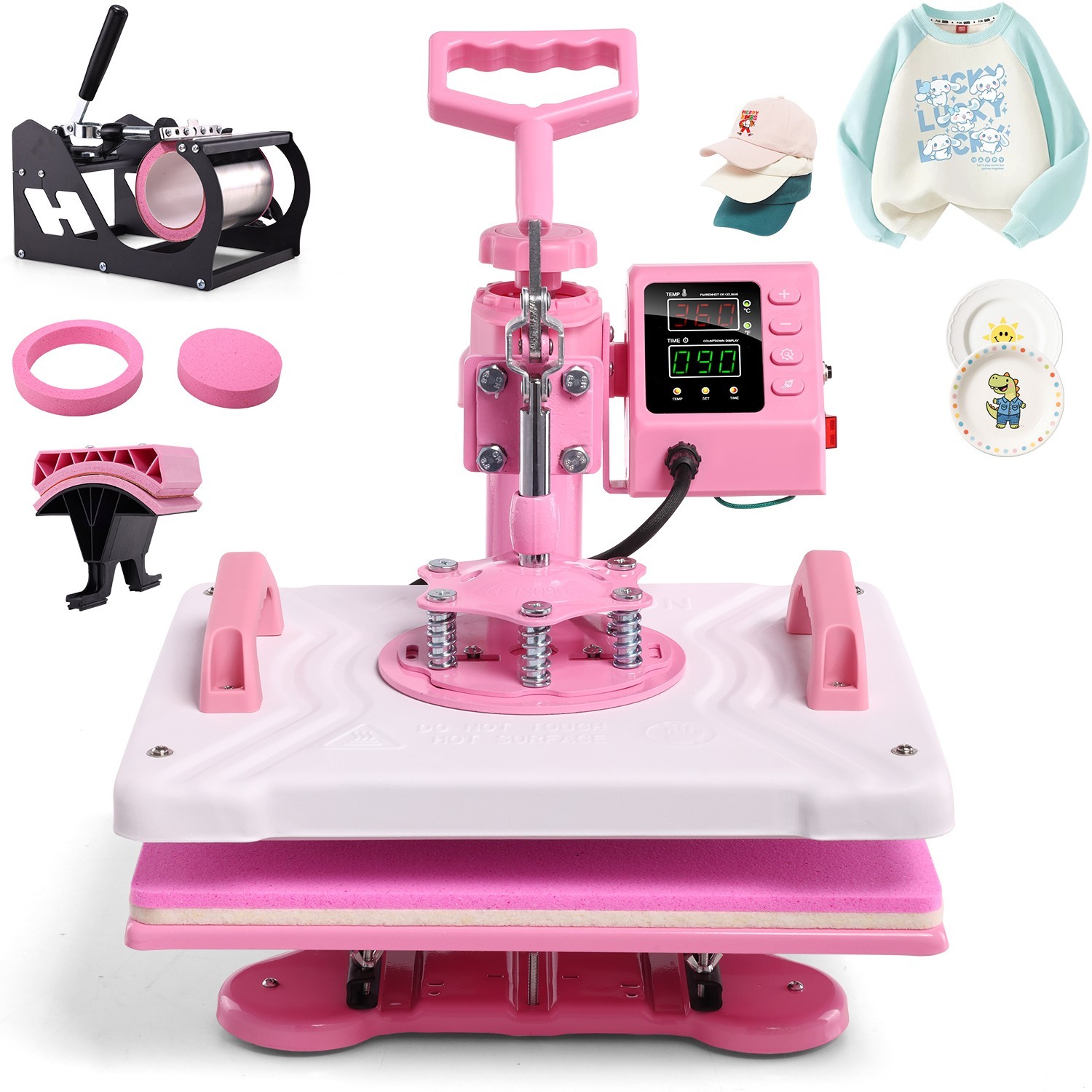 5-in-1 Heat Press Machine 12"x15"Professional Swing Away Heat Press Machine 360°