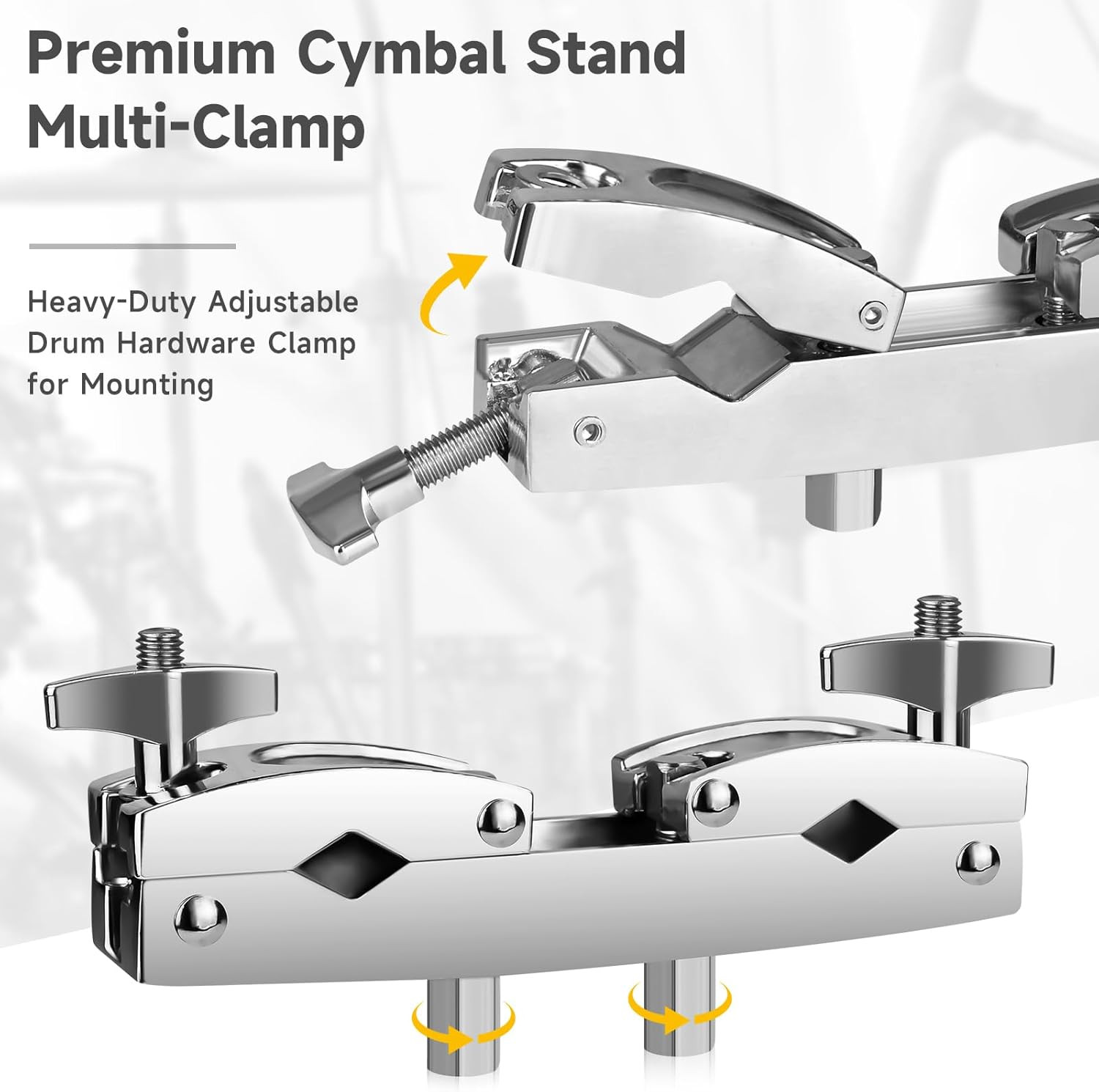 Heavy-Duty Cymbal Stand Multi-Clamp Drum Clamp Adjustable Quick Release Mount