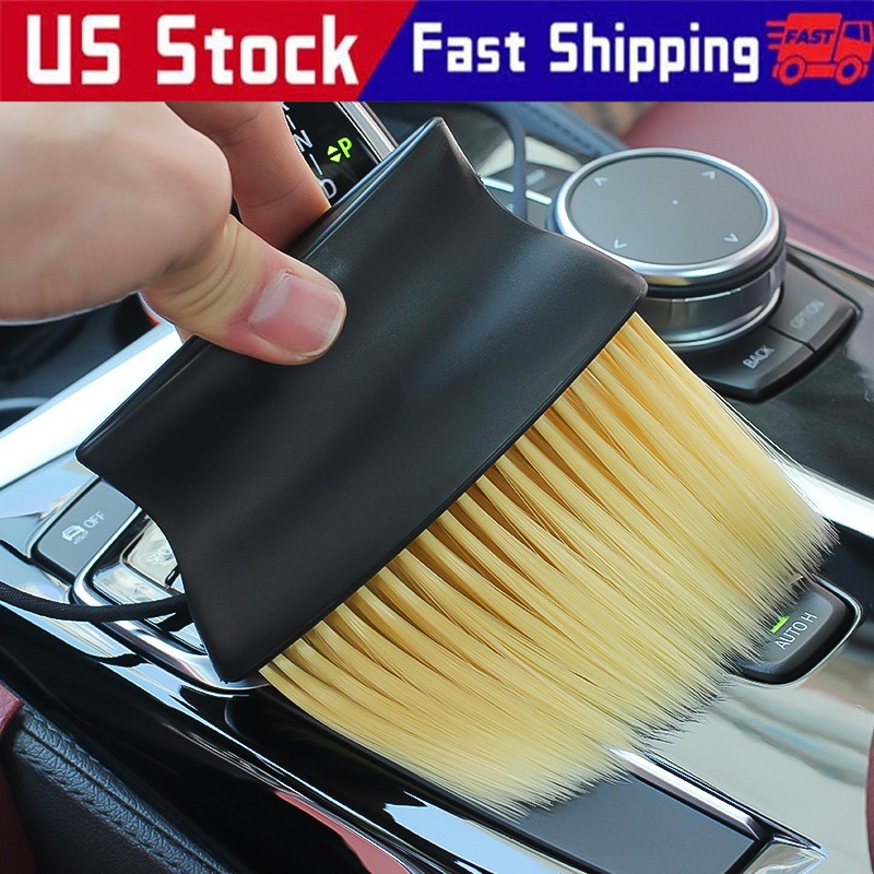 Soft bristle brush for cleaning car interior crevices and air vents NEW