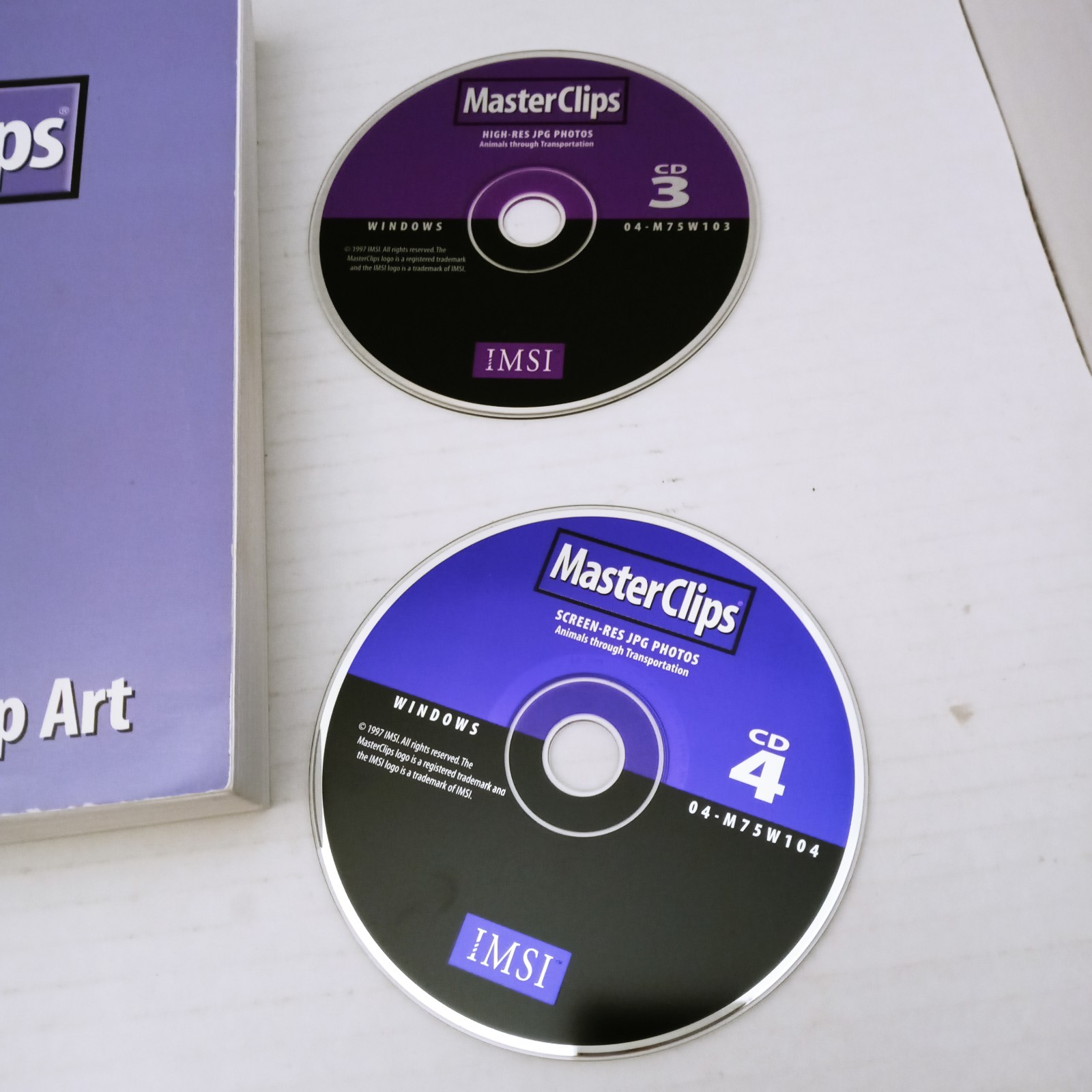 Master Clips Masterclips Software 1997 4 CD CD 75000 Clip Art Big Box