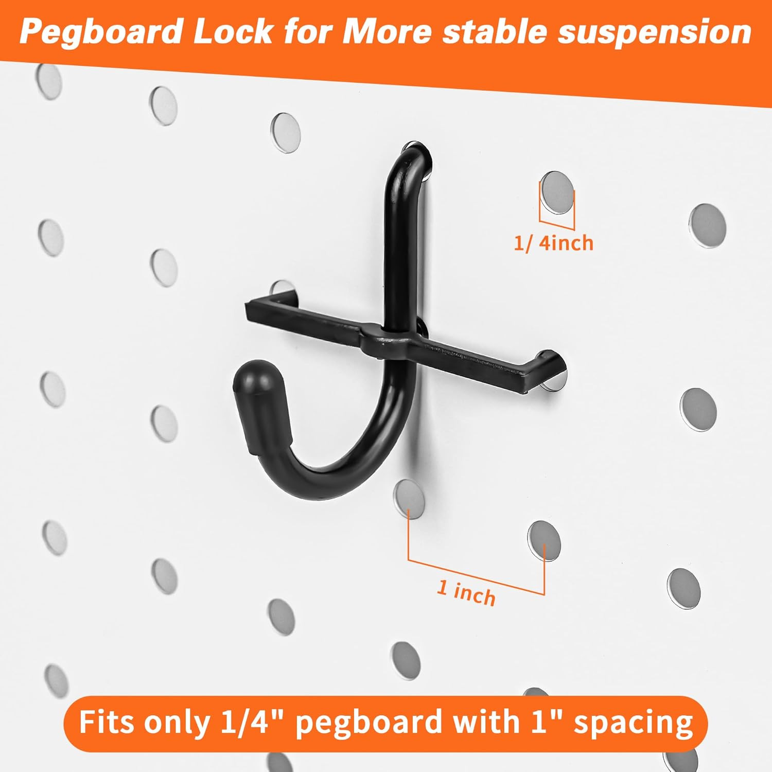 296 PCS Extra Thick 0.2'' Pegboard Hooks for 1/4" Peg Board Hanging Tools, Heavy