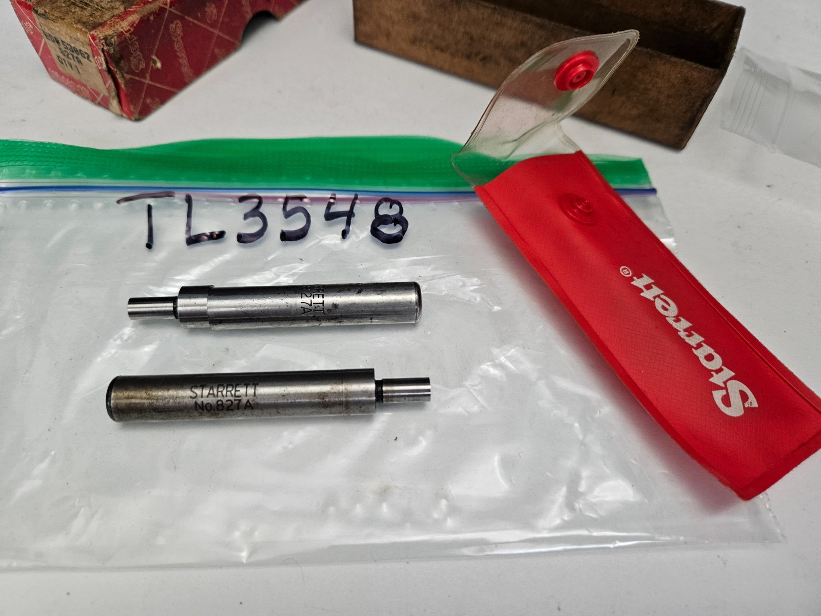 STARRETT #827A 2- EDGE FINDERS IN GOOD CONDITION W/BOX (TL3548)