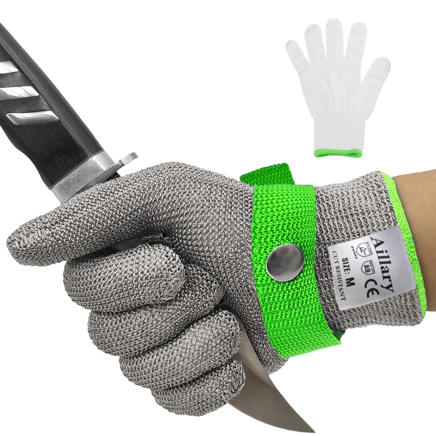 Cut Resistant Kitchen Glove, ANSI Level A9, Food Grade, Machine Washable