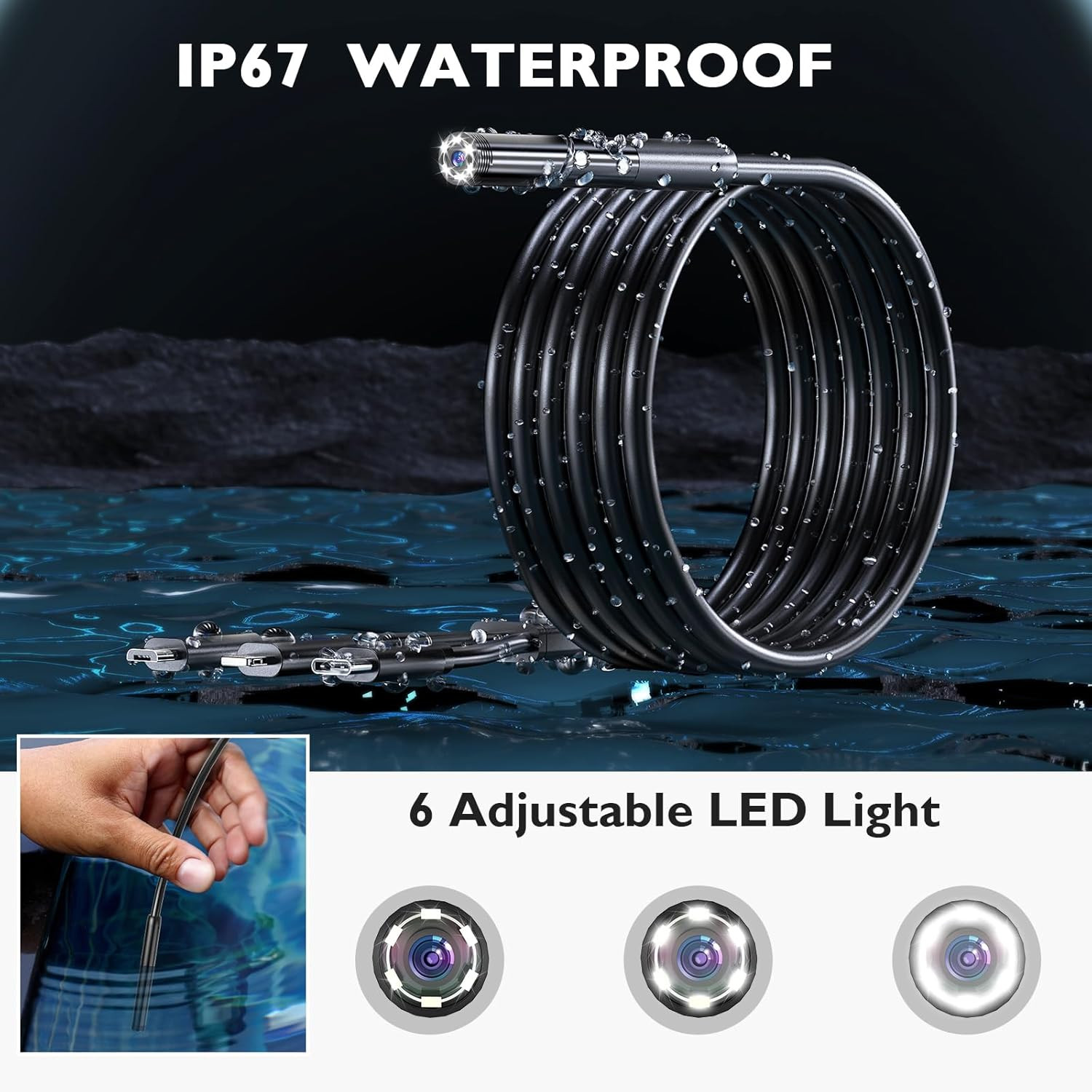 Pipe Inspection Camera Endoscope Video Sewer Drain Cleaner Waterproof Snake
