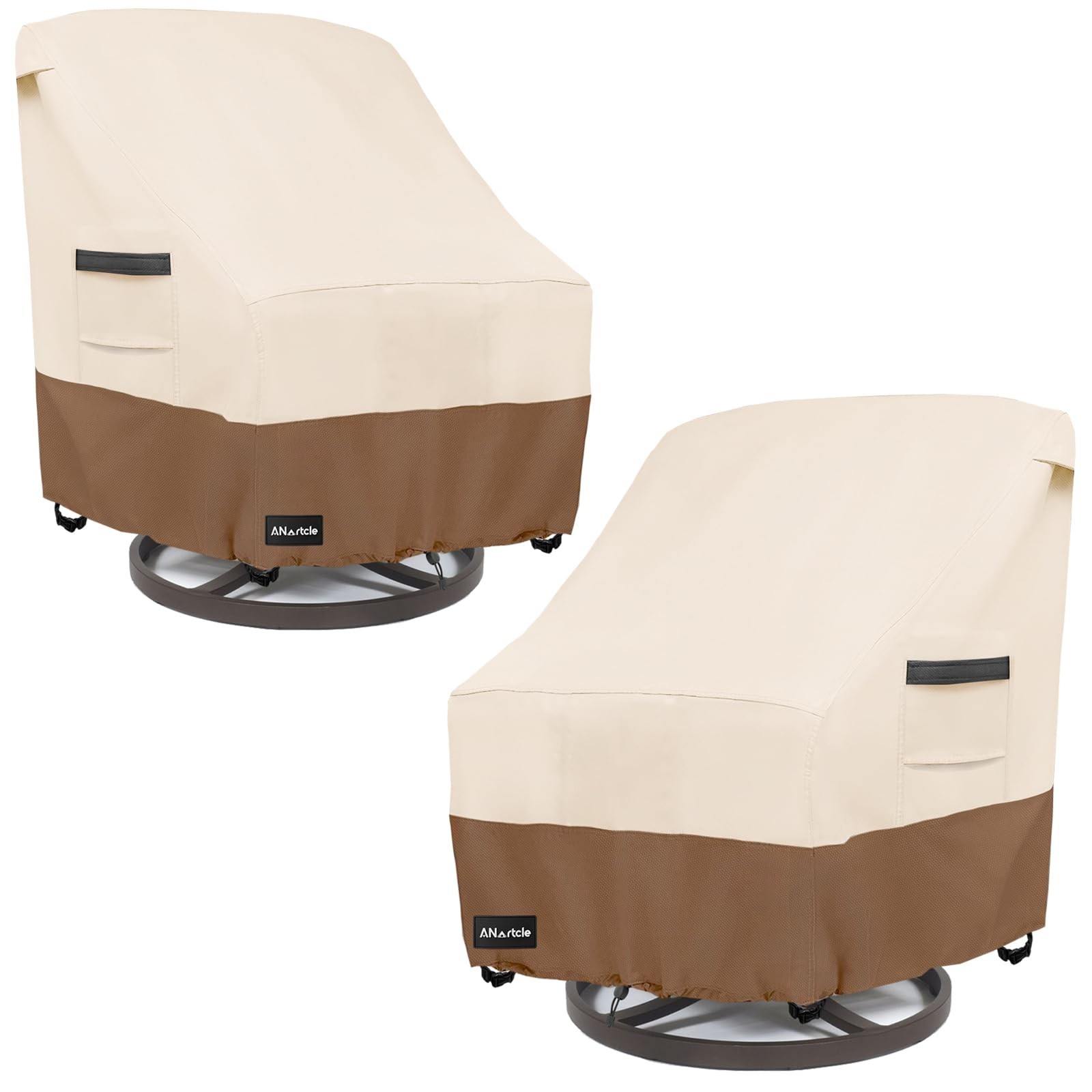 Outdoor Swivel Lounge Chair Cover 2 Pack,600D Waterproof Heavy Duty Outdoor C...